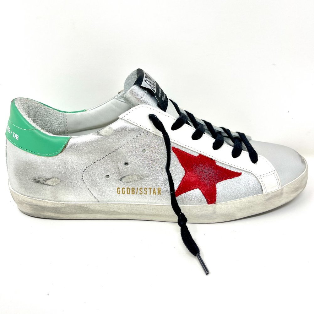 Golden Goose Superstar Silver Leather Sneakers Size 40 US 10